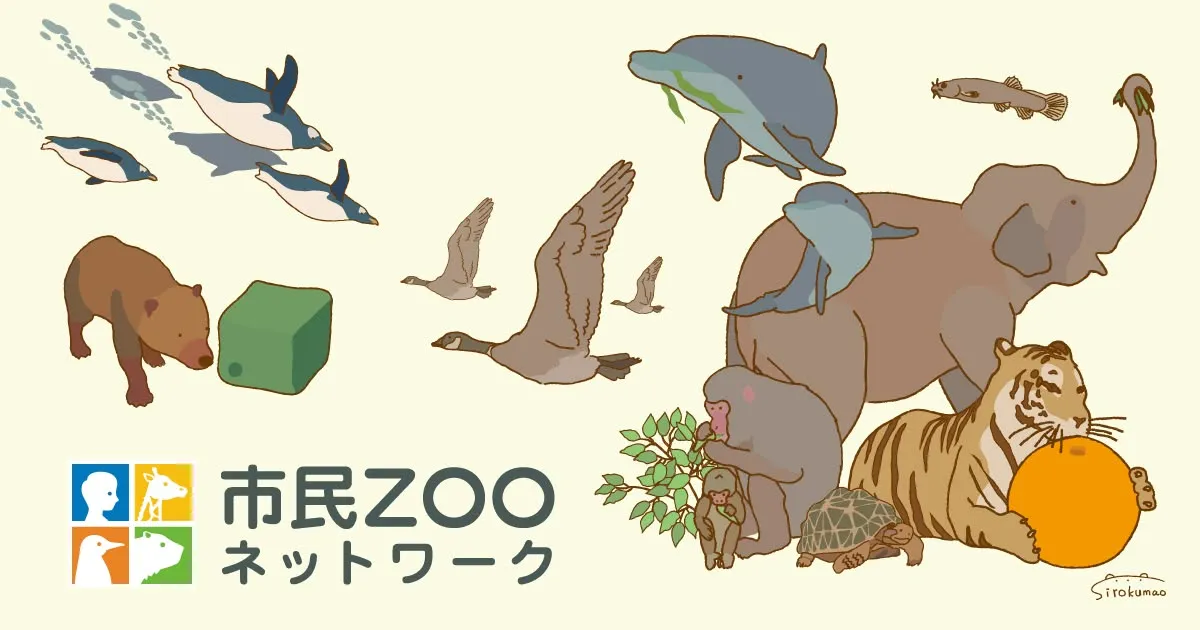 市民ZOOネットワーク｜動物園・水族館で暮らす動物たちのイラスト